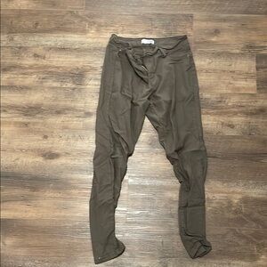 YMI Brown Ankle Cropped Pants with Relaxed Fit